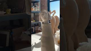 Sculpting clay face ampneck areas clay pottery sculpture arts shorts shortvideo [upl. by Ppik111]