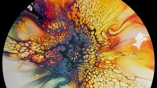 242Fluid Art  Fall inspired Bloom with ColourArte pigments and US floetrol cell activator [upl. by Dill270]