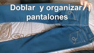 Cómo doblar pantalones y organizarlos en el armario Método del bolsillito [upl. by Otnas551]