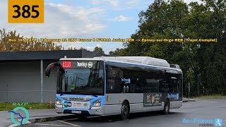 Bus 385 RATP  Urbanway 12 GNV Cursor 8 N⁰5912 Juvisy RER  ÉpinaysurOrge RER Trajet Complet [upl. by Kaczer]