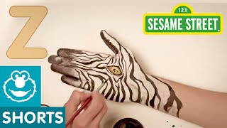 Sesame Street Z is for Zebra  Hand Painting [upl. by Yrellam]