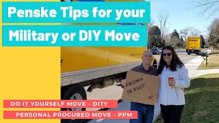 Penske Truck Tips  How To Military Personally Procured MovePPM and Do It Yourself MoveDITY 2021 [upl. by Ennaej870]