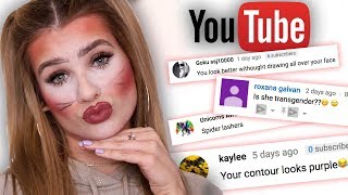 Using makeup advice from youtube hate comments REACTION [upl. by Turro]