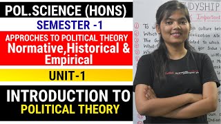 Approaches to Pol Theory Normative Historical and Empirical Semester 1 PolScience  STUDYSHIP [upl. by Forta]