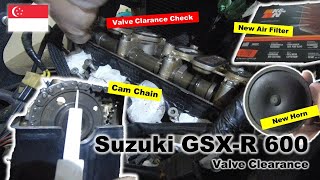 Valve Clearance Timing Chain amp Air Filter  Suzuki GSXR Restoration Part 4 [upl. by Saxela]