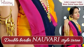 How to wear Nauvari Style Saree Mirraw com ft Glam SecretGlammsecrets [upl. by Atilegna]