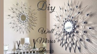 Diy Quick and Easy Glam Wall Mirror Decor Wall Decorating Idea [upl. by Vijar]