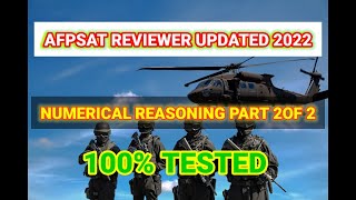 AFPSAT REVIEWER 2022 NUMERICAL REASONING PART2 100 TESTED REVIEWER  FORM B [upl. by Eioj]