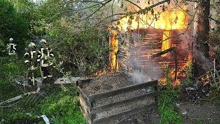 Korbach Gartenlaube am Jakobspfad vollständig abgebrannt [upl. by Iatnahs]