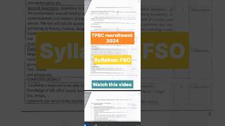 TPSC Food Safety Officer 2024  Syllabus QuizzicalElements tpsc foodsafetyofficer syllabus [upl. by Reisman467]