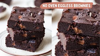 NO MAIDA NO EGGS NO OVEN CHOCOLATE BROWNIE RECIPE  HOW TO MAKE BROWNIE IN A COOKER AT HOME [upl. by Ecinue979]