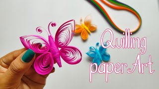 How to Make Butterfly With Quilling Paper  Beautiful Quilling Paper Craft [upl. by Sudhir]