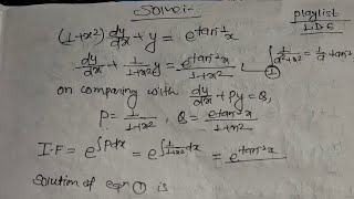 1041x2dydxyetan1x  Linear Differental Equation  Arjun Mahato [upl. by Nylsor]