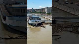 The ship is stuck in the Danube river in Hungary [upl. by Anelyak858]