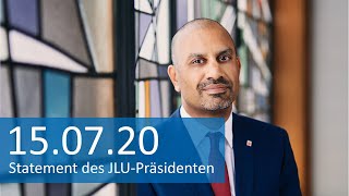 Statement von JLUPräsident Prof Dr Joybrato Mukherjee 15072020 [upl. by Nilat]