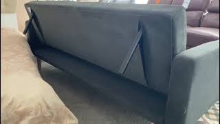 Canapea Dallas 214x84x84 cm Rabatabila Stofa Dark Grey [upl. by Masuh]