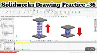 Drawing in Solidworks class  36  Motion study  Spring Motion Study [upl. by Cattima334]