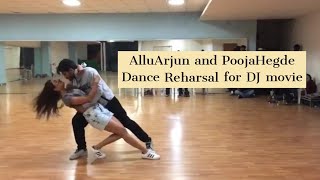 AlluArjun and PoojaHegde Dance practice for DJ [upl. by Aihcropal]