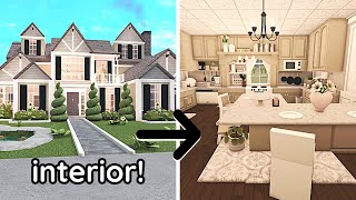 Decorating My Modern Family Bloxburg House Interior Build Part 2 [upl. by Enailil]