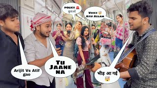 100 Million Peoples Singing in Metro 🚇 best Bollywood songs Amazing Reaction With teamjhopdik [upl. by Wilie]