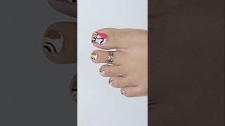 Pedicure at home footnailart toenailart foot feetnail diynaildesigns toe naildesigns art [upl. by Ahsatsan]