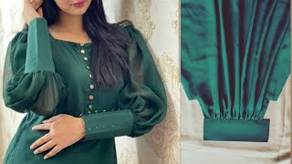 latest cuff sleeve design cutting and stitching 2023  baju sewing tips for beginners  baju [upl. by Aysab535]