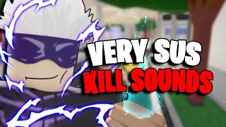 SUS CUSTOM KILL SOUND IDS  ROBLOX Jujutsu Shenanigans kill sound ids [upl. by Yllatan]