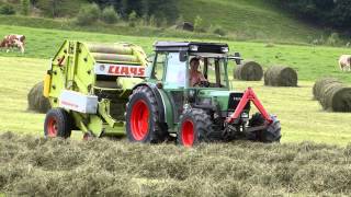 Heuernte in Österreich mit Fendt Claas Rollant 44 und Steyr 188 [upl. by Elfstan]