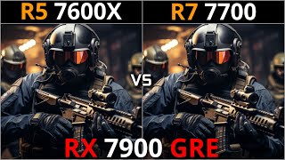 RYZEN 5 7600X vs RYZEN 7 7700  Test in 12 Games  1080p amp 1440p  RX 7900 GRE [upl. by Nemsaj]