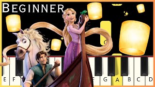 I see the light  Tangled  VERY EASY BEGINNER PIANO TUTORIAL  Sheet music link [upl. by Anivlac70]