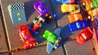 Cars 2 Stunt Ramp Action Agents McQueen Francesco Bernoulli Mattel Toys Disney Pixar Toy Review [upl. by Ilesara133]