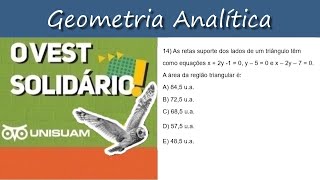 GEOMETRIA ANALÍTICA  Vestibular Solidário 20192 UNISUAM unisuam [upl. by Ativel]