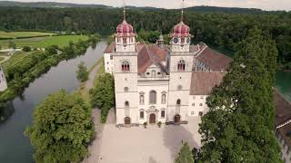 Insel Rheinau  Rheinau Abbey drone video in 4K [upl. by Karin]