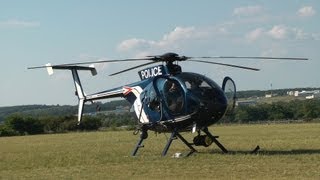 Hungarian Air Police MD500E startup and takeoff [upl. by Etnoek]