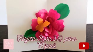 🌹 ¡Tarjeta Rosa 3D 🌹  Manualidades fáciles rápidas y útiles  TITA Y MITA [upl. by Lobel]