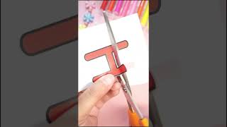 H alphabet cutting  scissors skill  cutting paper scissors paperart [upl. by Buna]