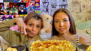 МУКБАНГ🧀МАКАРОНЫ С СЫРОМ🥙САЛАТ КОУЛ СЛОУ🇺🇸АМЕРИКАНСКАЯ КУХНЯMUKBANG MAC AND CHEESESALAD [upl. by Anilys]