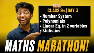 Class 9th Complete Maths Marathon🔥  Number System  Polynomials  Linear Eq in 2 Variable  Stats [upl. by Devitt127]