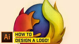 DESIGN Professional Logos from a SKETCH Firefox Logo in Illustrator [upl. by Etnaid]