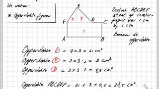 Oppervlakte berekenen door splitsen [upl. by Islek]
