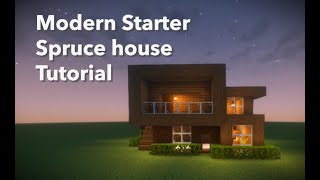 Minecraft  Modern Spruce Wood House Tutorial [upl. by Reinar97]