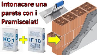 Intonacare a rinzaffo e finitura di una parete grezza con rete e intonaci premiscelati FassaMapei [upl. by Ariadne82]