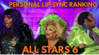 Drag Race All Stars 6 Personal Lip Sync Ranking [upl. by Burney12]