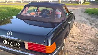 Mercedes Benz r107 350 sl 4 speed manual evening drive quick walk around [upl. by Nomrac]