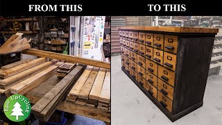 Apothecary Cabinet Workbench Made From Pallet Wood Worktop Offcuts and Oak Flooring [upl. by Mirisola797]