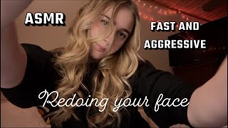 ASMR fast and aggressive FACE DISSOLVING✨personal attention hand movements [upl. by Kreegar]