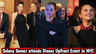 Selena Gomez ATTENDS Disney Upfront Event With OMITB Cast Martin And Steve [upl. by Evvie]