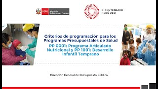 Criterios de programación para los Programas Presupuestales de Salud PP 001 [upl. by Barbette552]