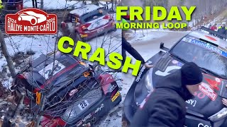 BIG MISTAKES AND CRASH  WRC RALLY MONTE CARLO 2024  Morning LOOP [upl. by Alset947]