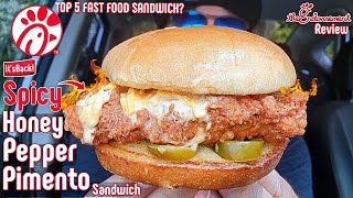 ChickfilA® Spicy Honey Pepper Pimento Sandwich Review  BEST Fast Food Sandwich  theendorsement [upl. by So615]